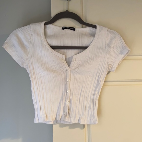 Brandy Melville button up cropped top - Picture 1 of 4